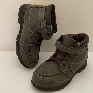 Sonoma Youth Boys  Lace Up Faux Leather Ankle Brown Boots Size 5